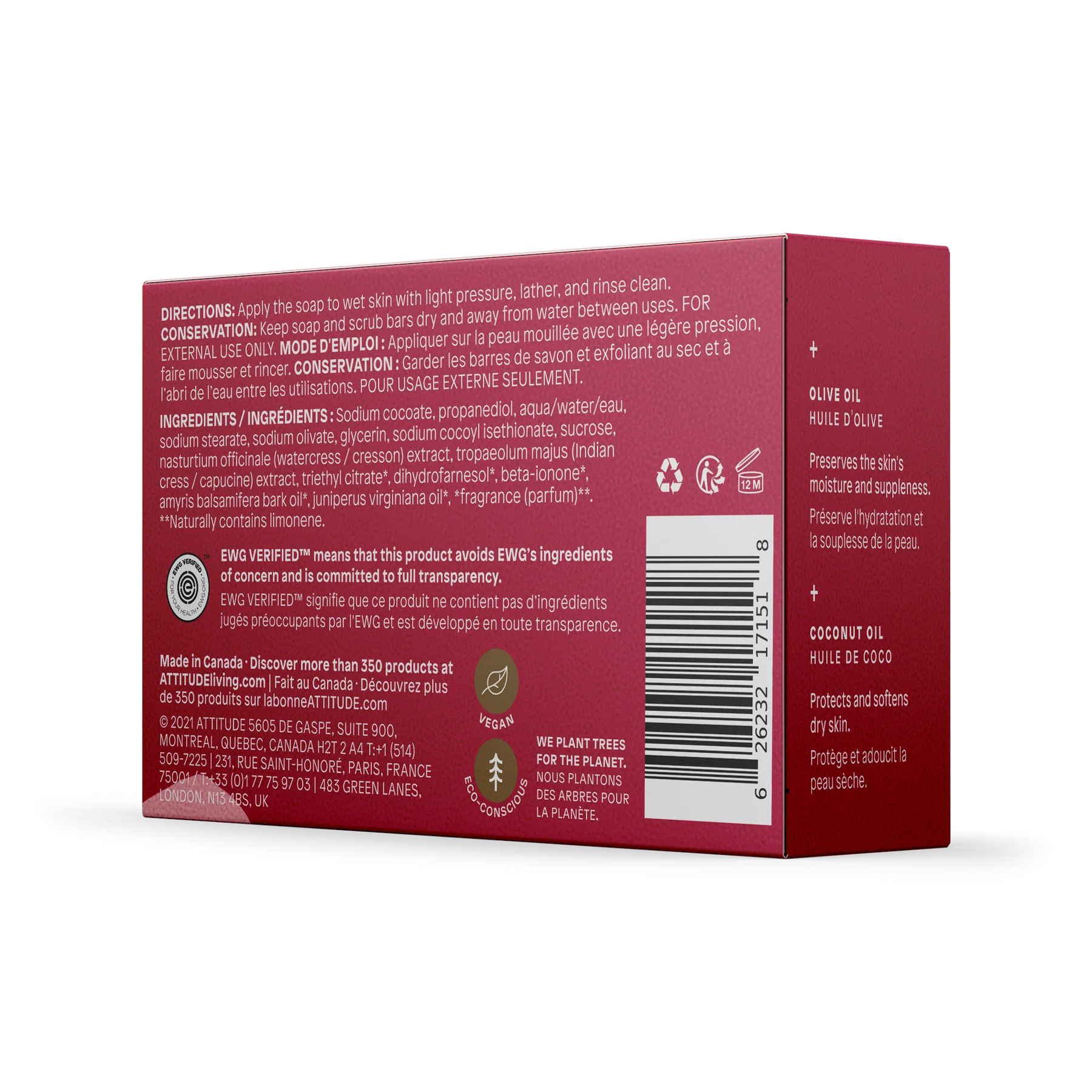 Attitude- Body Soap - Sandalwood - 113Gm