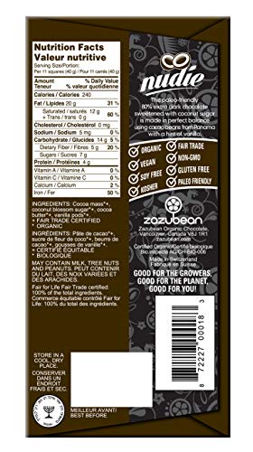 Extra Dark Chocolate Bar - Nudie - With Coconut Suger, 85gm
