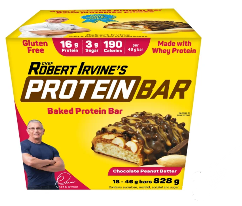 Chef Robert Irvine's Baked Protein Bars, Chocolate Peanut Butter, 18 × 46 g