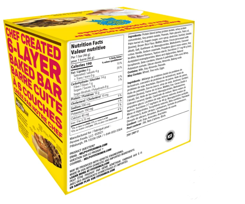 Chef Robert Irvine's Baked Protein Bars, Chocolate Peanut Butter, 18 × 46 g