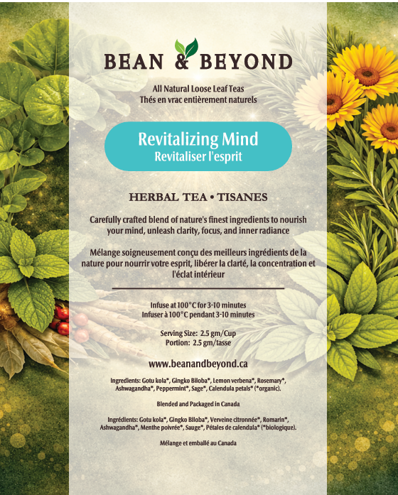 Bean & Beyond - Revitalizing Mind - Natural Loose Leaf Tea - 50 gm