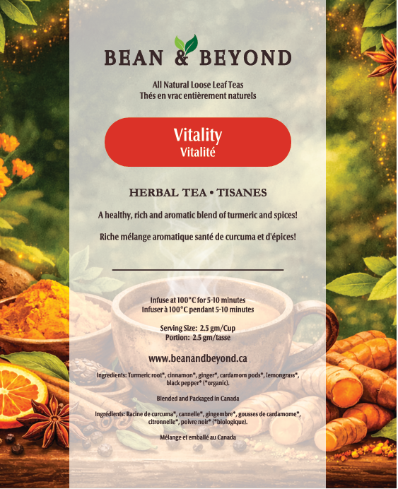 Bean & Beyond -Vitality- Natural Loose Leaf Tea - 50gm