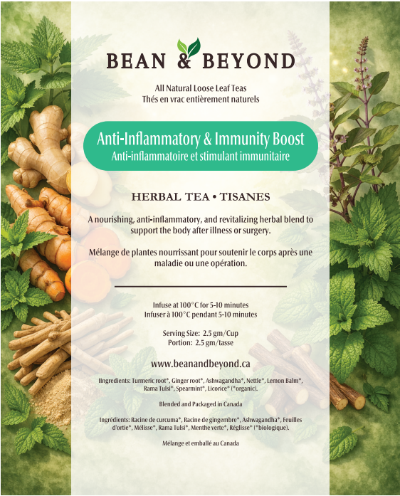 Bean & Beyond - Anti Inflammatory & Immunity Boost - Natural Loose Leaf Tea - 50gm