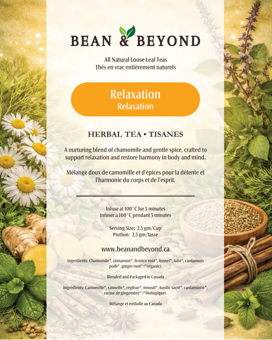 Bean & Beyond - Relaxation -  Natural Loose Leaf Tea - 50gm