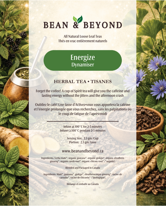 Bean & Beyond- Energize - Natural Loose Leaf Tea - 50gm