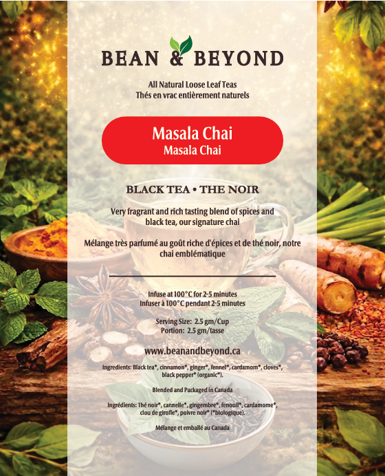 Bean & Beyond - Masala Chai - Natural Loose Leaf Tea-50gm