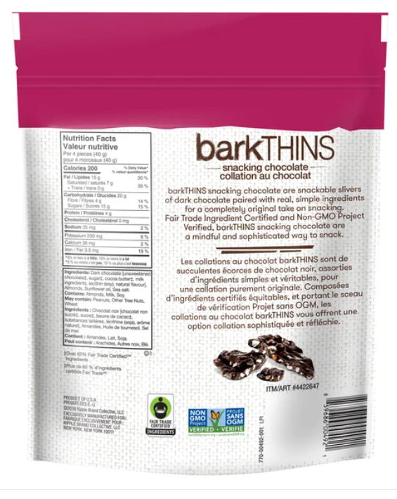 Barkthins Dark Chocolate Almond with Sea Salt, 566 g